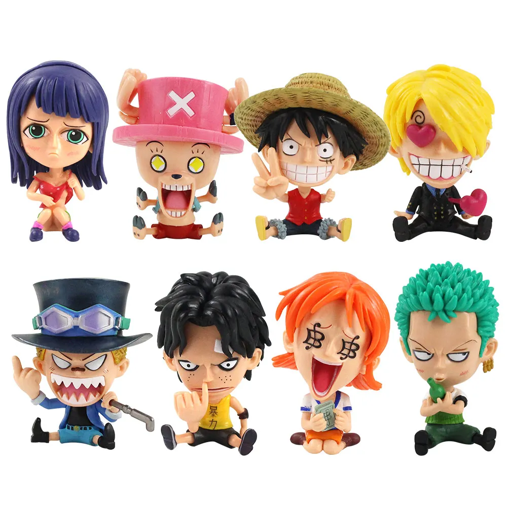 

3-13.5cm Luffy Ace Sanji Zoro Law Doflamingo Sabo Chopper Nami Hancock Robin Franky Usopp PVC Model Figure Toys