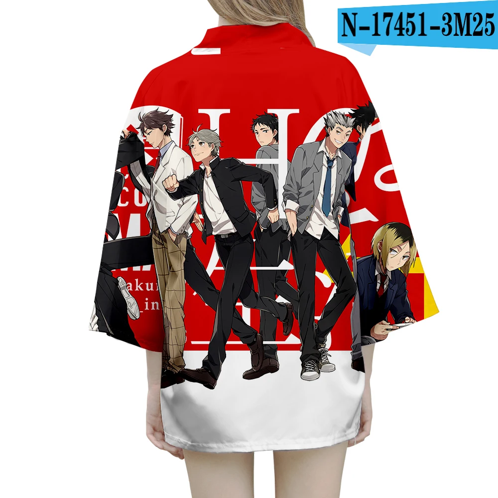 

Haikyuu!! 3D Printing Japanese Kimono Haori Yukata Women/Men's Fashion Summer Casual Cool Short Sleeve Streetwear boys Cardigan