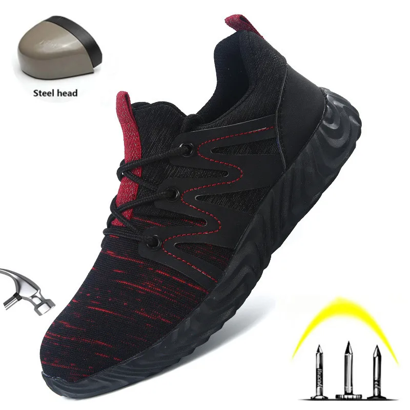 Мужские ботинки со стальным носком защита от проколов рабочая обувь