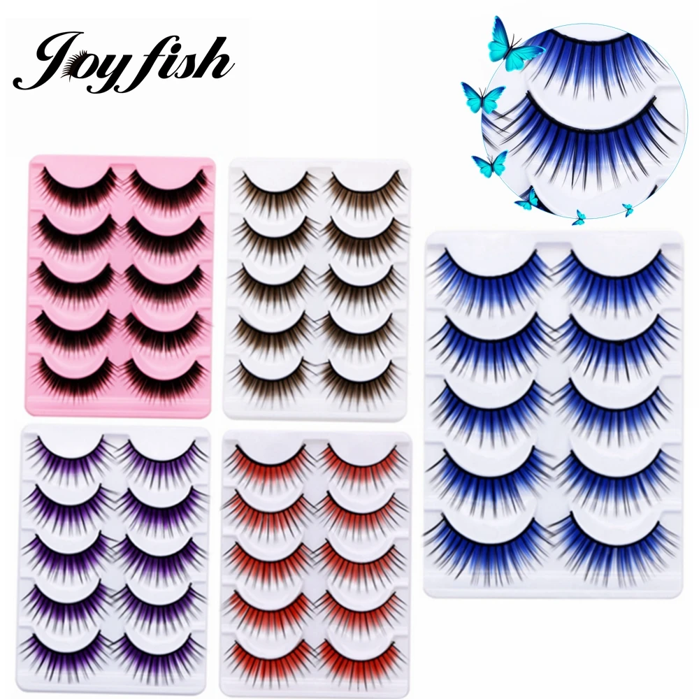 Ful Fake Eye Lash Fiber Hard Stem Stage Purple/blue Makeup Tools Wholesale