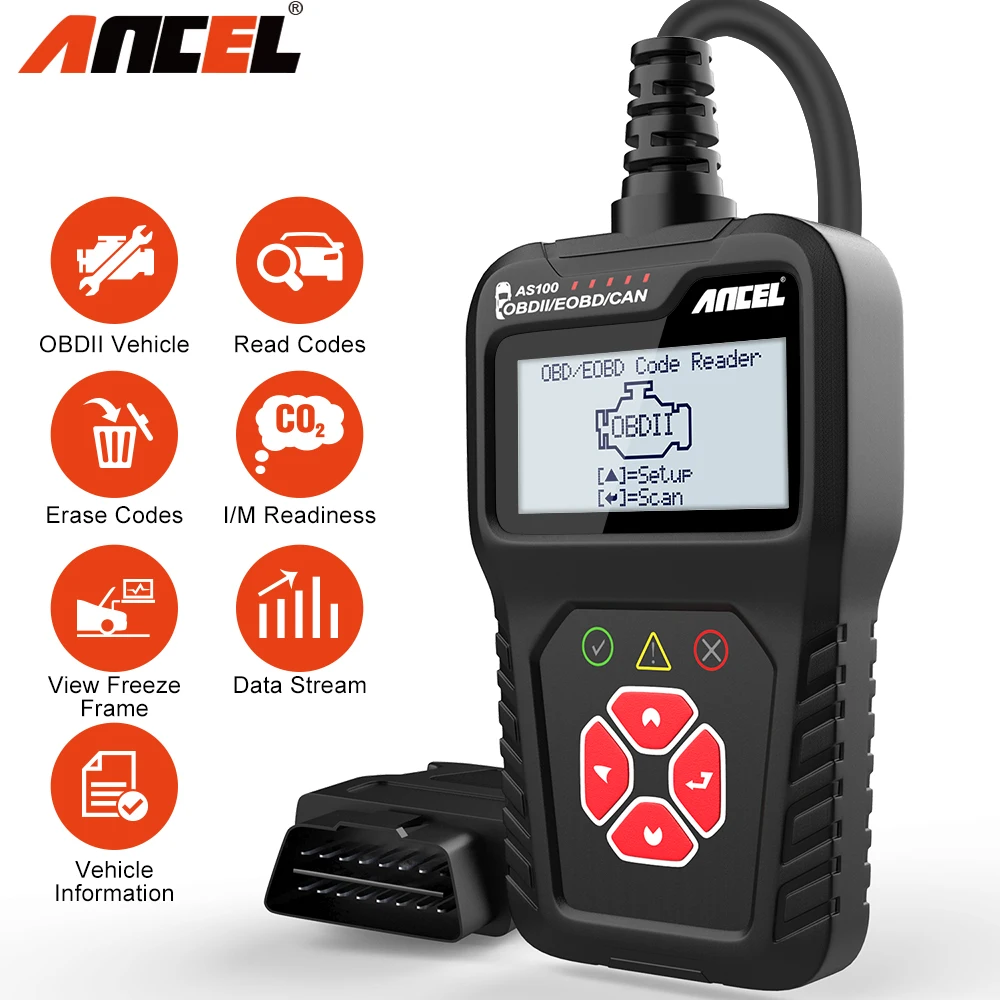 Ancel AS100 OBD2 OBD 2 автоматический сканер Код двигателя считыватель ODB2 автомобильный