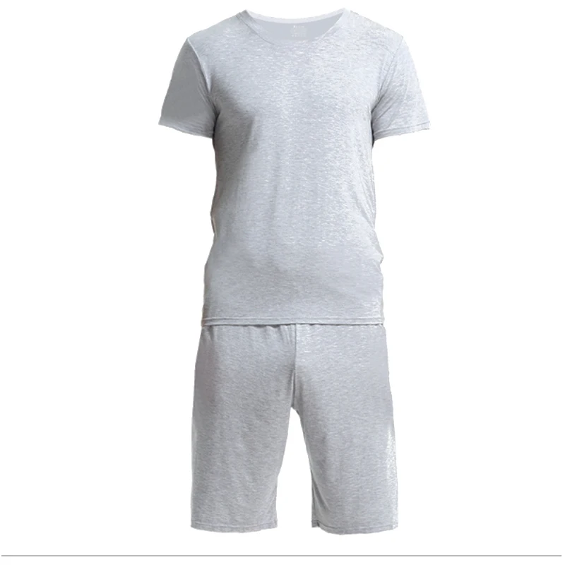 Мужская домашняя одежда для отдыха комплект из Tencel модала натуральный Гладкий