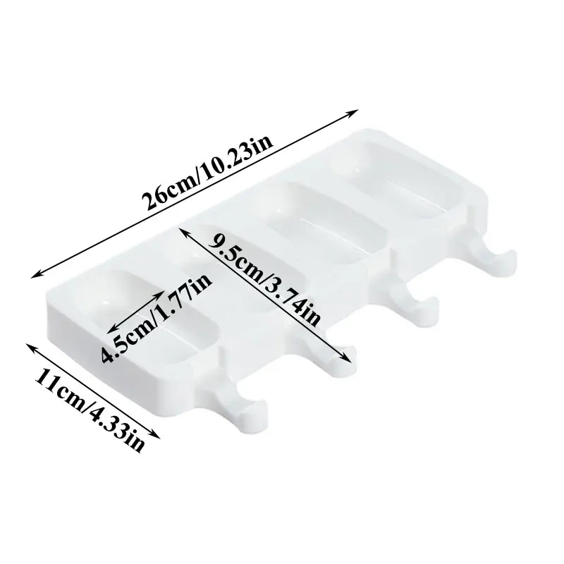 

Silicone Ice Cream Molds 4 Cell Ice Cube Tray Food Safe Popsicle Maker Creative Kitchen Accessories Home Ice Cream Tools