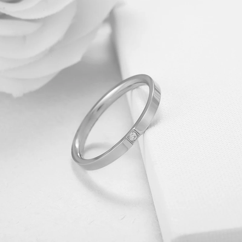 316L Нержавеющая сталь обручальное кольцо кольца розовое золото кубический