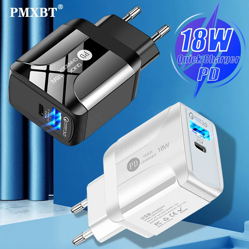 18 Вт быстрый USB Зарядное устройство 3 0 4 Быстрая зарядка PD адаптер Тип C мобильный
