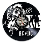 AC DC виниловых пластинок настенные часы современный дизайн Музыкальная рок-группы Винтаж винил CD настенные часы домашнего декора подарки для вентиляторов