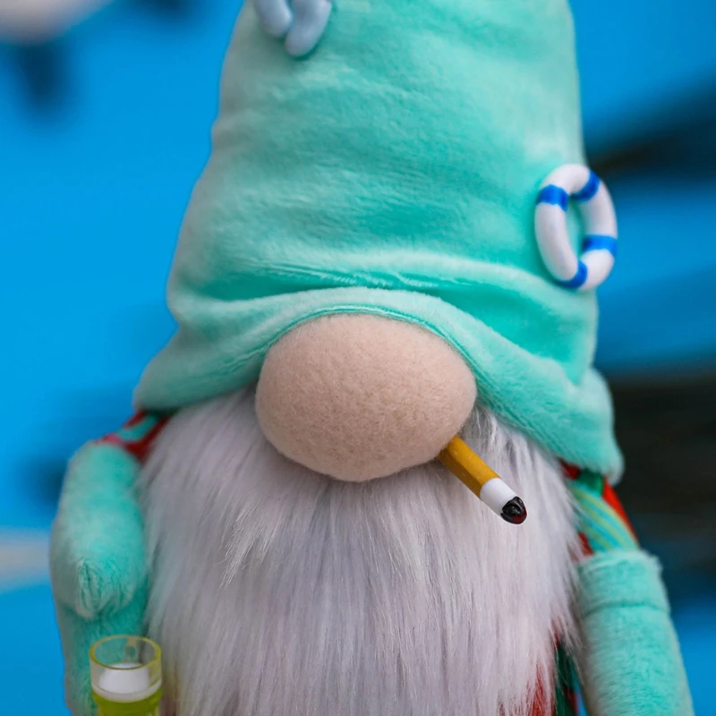 

2pcs Summer Gnome Long Hat Scandinavian Swedish Nisse Tomte Elf Dwarf Farmhouse Kitchen Decor Shelf Tiered Tray Decorations