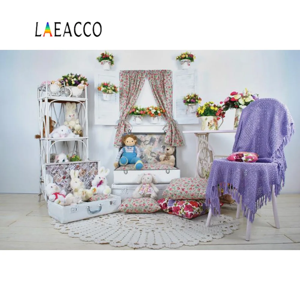Laeacco виниловые фоны для фотосъемки будуарный фон детской Цветочный стул