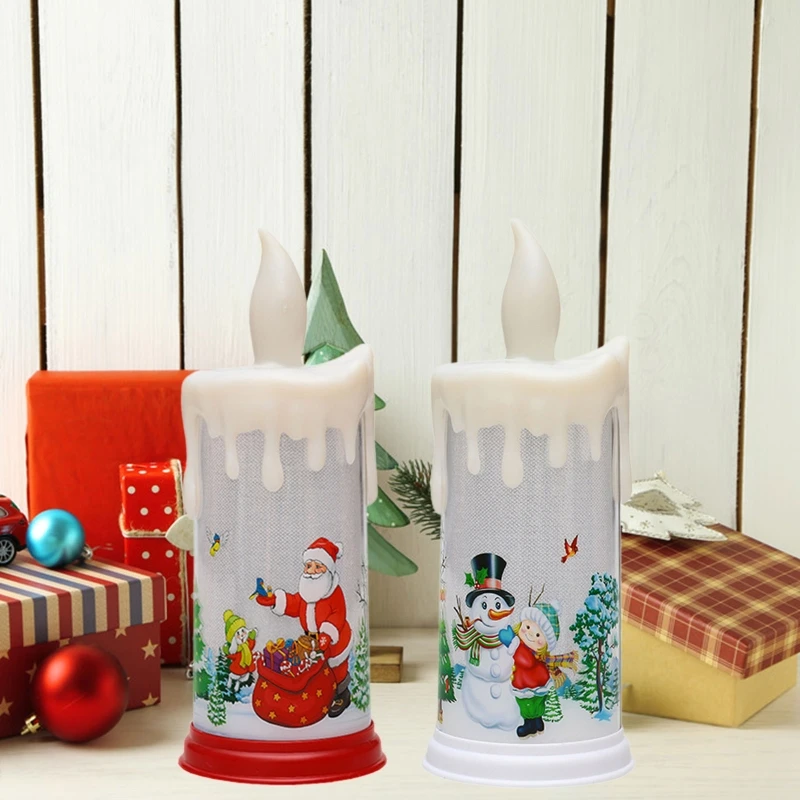 

Merry Christmas Electronic Teardrop Candle Simulation Tea Light Lamp Props Bar Wedding Home Decoration