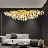 modern led chandelier lighting nordic crystal chandeliers hotel hall decorative lights living room lobby luxury ceiling light