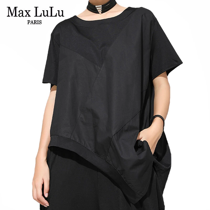 Max LuLu Новинка 2020 корейские модные женские летние хлопковые футболки панковские