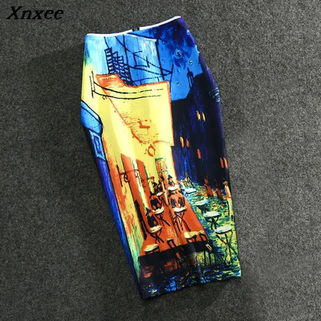 Женская юбка-карандаш с цветочным принтом до колена | одежда