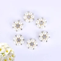 10pcslot highlight pearl wedding diamond buttons factor outlets rhinestones buckle diy hair accessory decorative supplies