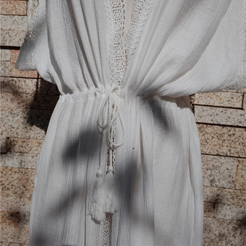 Белая хлопковая туника в греческом стиле элегантное пляжное платье для женщин