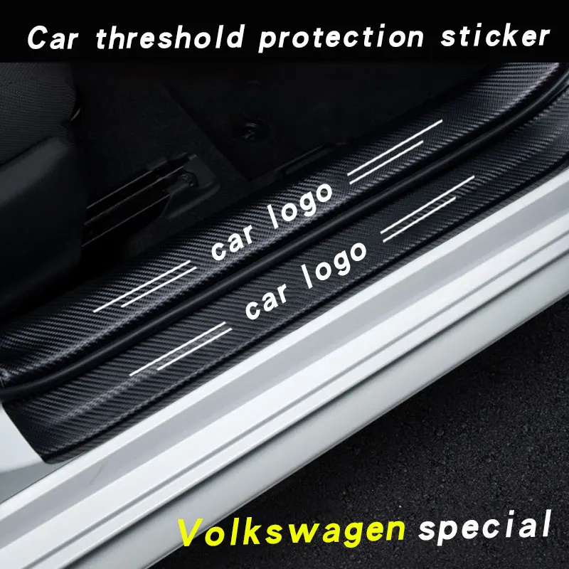 

Car Door Sill Leather Decals Tailgate stickers For Volkswagen VW Polo 5 6 7 Bora Jetta Passat B5 Golf MK5 Beetle 3B tiguan