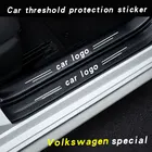Кожаные наклейки на пороги автомобиля, наклейки на заднюю дверь для Volkswagen VW Polo 5 6 7 Bora Jetta Passat B5 Golf MK5 Beetle 3B tiguan