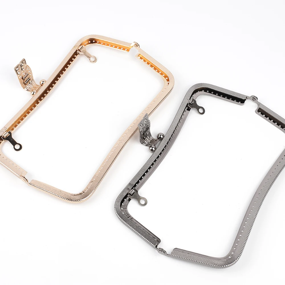 20cm Bronze DIY Purse Handbag Handle Coins Bags Metal Kiss Clasp Lock Clutch Bags Part Replacement Wallet Accessories Hardware