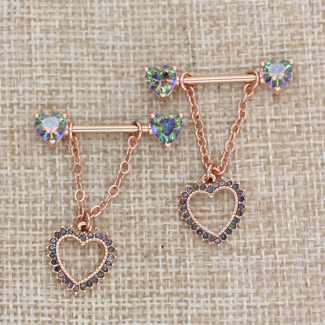 JHJT 2 шт. патрубок кольцо 14G 316L хирургические Нержавеющая сталь Роза Золотое