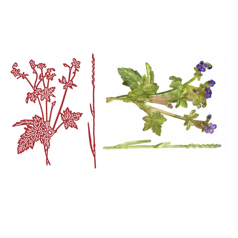 

Meadow Geranium And Seed Metal Cutting Die Scrapbook Embossed Paper Card Album Craft Template Cut Die Stencils New for 2021