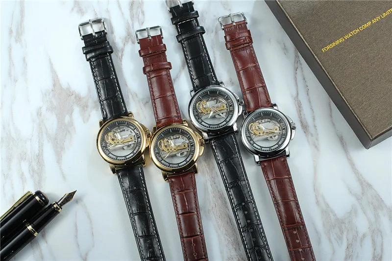 Автоматические механические мужские наручные часы FORSINING военные спортивные