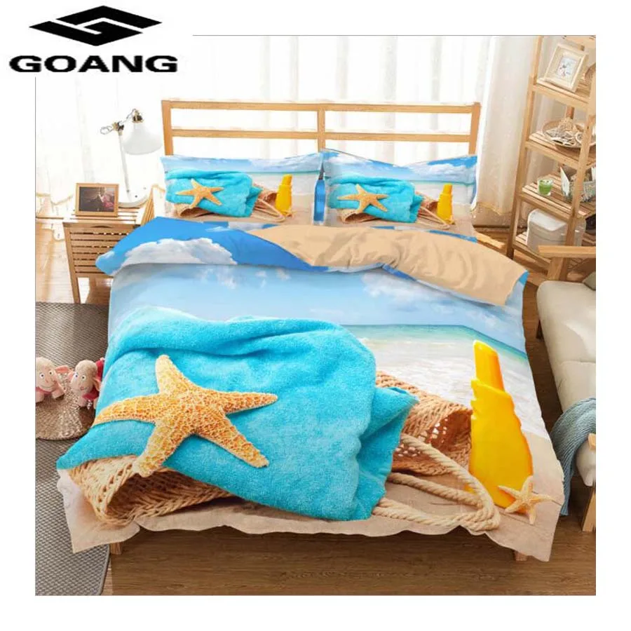 Комплект постельного белья GOANG 3d классический модный Домашний с морским пейзажем