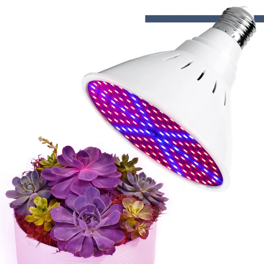 

E27 Bulb Grower 200LED Grow Light Full Spectrum Hydroponics Grow Light Bulbs for Seedlings Flower Indoor Garden Grow Tent Lamp