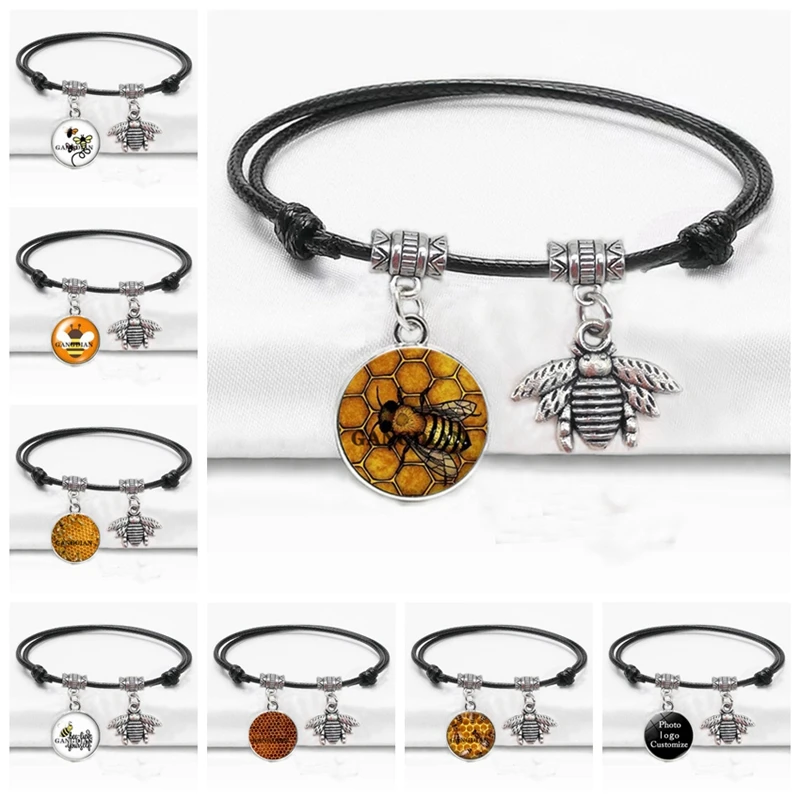 Милый браслет в виде насекомых пчелы модный геометрический сот 3D печать