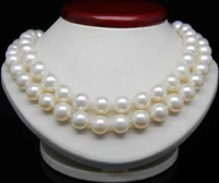 noble women gift 32inch gold clasp hhuge noble natural double strand aaaa 9 10mm white pearls necklace