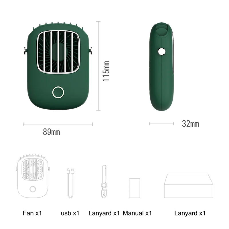 

Hanging Neck Small Fan Lazy Portable Mini Outdoor Sports Student Leafless Usb Fan Handheld Cooling Hanging Portable