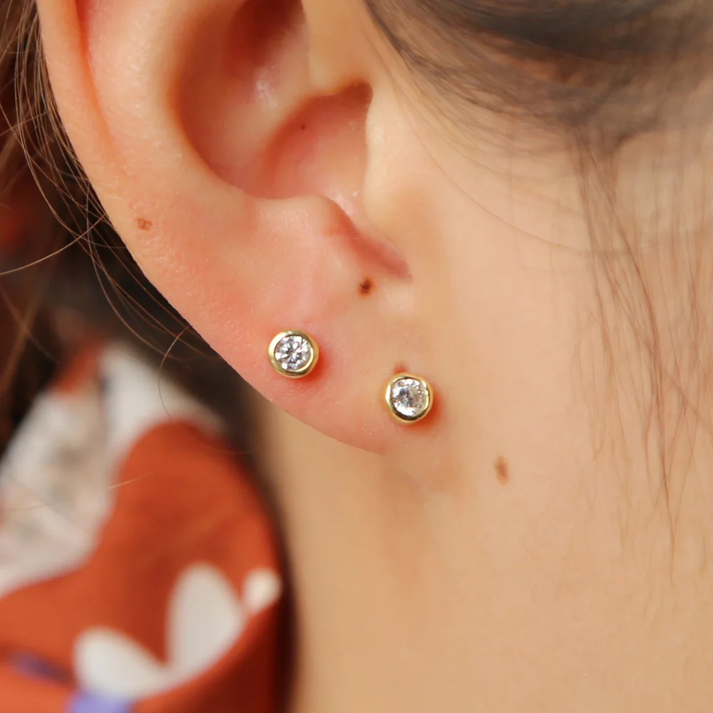 Милый Новый Романтический золото/серебро/розовое Цвет серьга в форме Луны