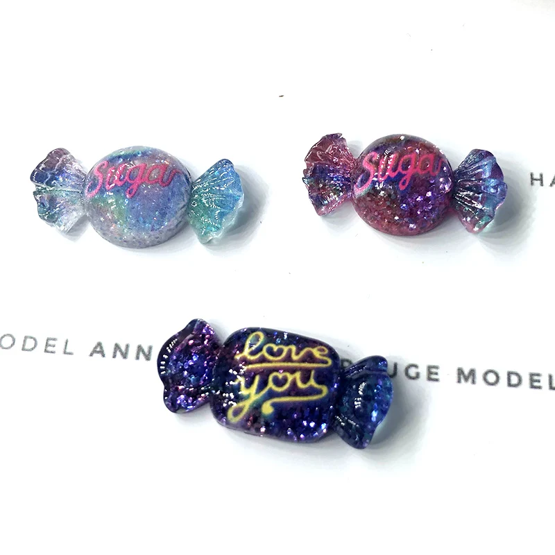 

20 шт. блестящий каучук Kawaii красочные конфеты Love You Flatback кабошон стразы скрапбукинг DIY украшения аксессуары для волос поделки