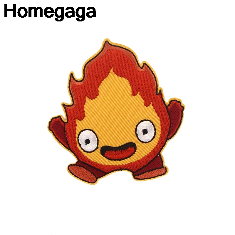 Homegaga мультяшная нашивка в форме огня сделай сам вышитые нашивки шитые утюгом на