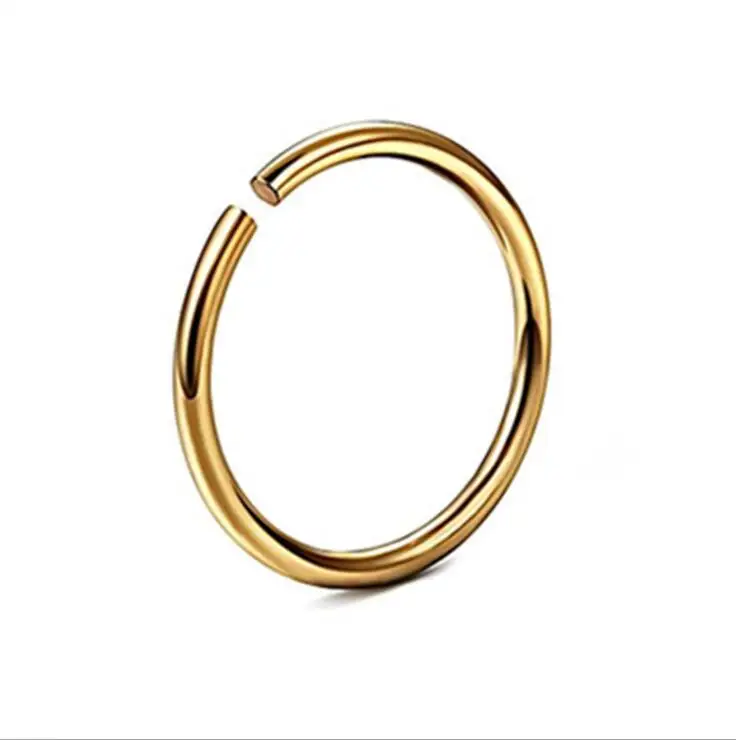 Gold 1PC Steel Fake Nose Ring Labret Lip Ring C Clip Lip Helix Piercing Tragus Rose Gold Faux Septum Rings Hoop Neus Piercing Jewelry - Окраска металла: Gold