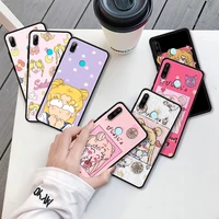 Lovely Sailors Cute Moon Case For Huawei P30 Lite Smart P40 P20 Pro 2019 Honor Black Luxury Painted Phone Cover Cas