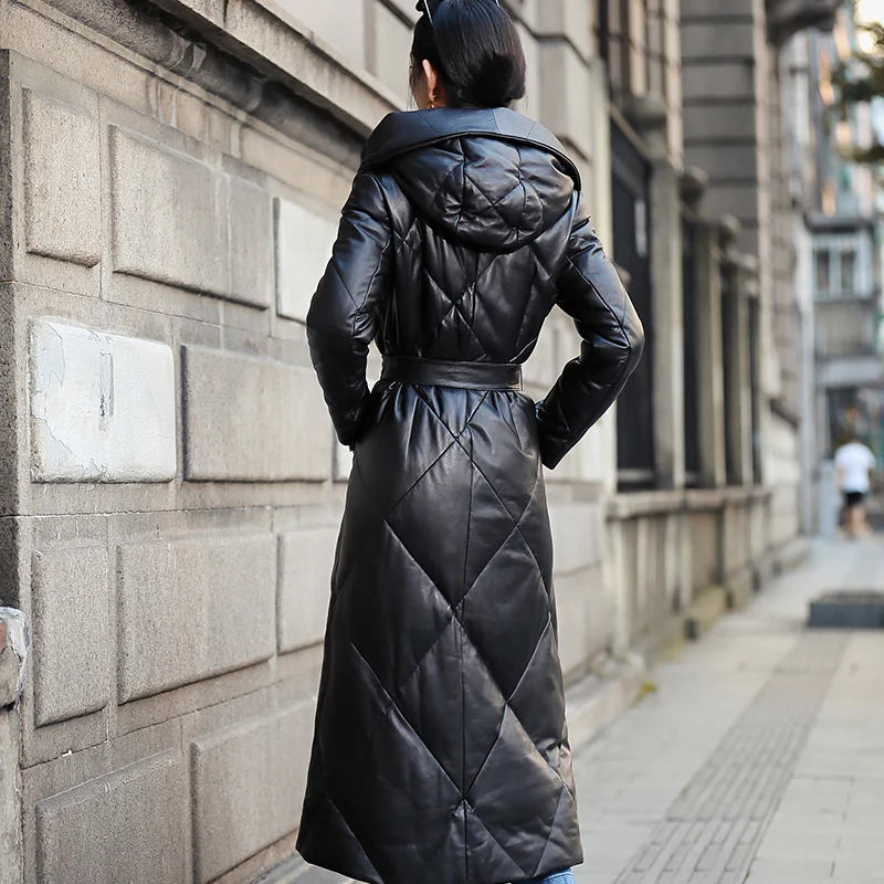 

Leather Genuine 2020 Winter Warm Down Jacket Women Long Real Sheepskin Coat Chaqueta Mujer Qbl-yr02