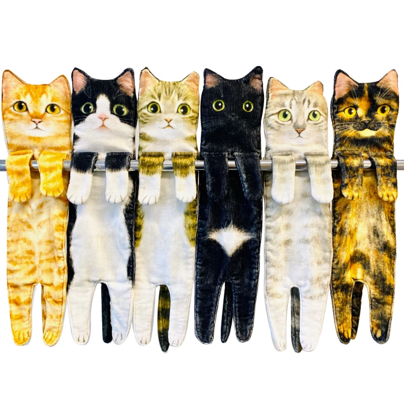 

Cats Microfiber Towel Absorbent Super Cute Cleaning Towel for Home Quick Dry 15x52cm I88