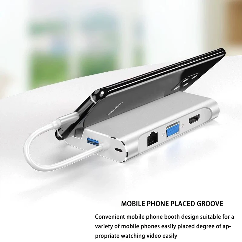 Док-станция Usb 3.0 Type C VGA RJ45 PD HDMI-совместимая док-станция адаптер конвертер для