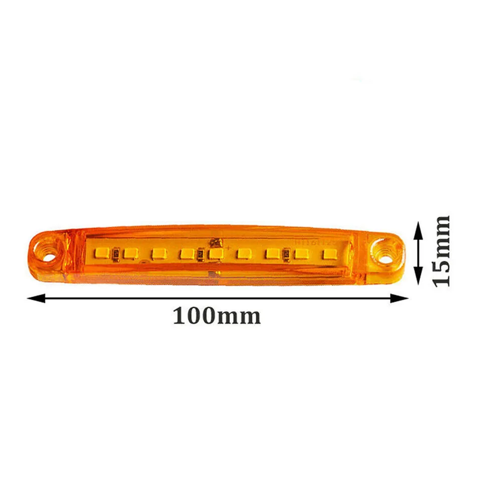 

10pcs 12V-24v Car External Lights 9 LED Auto Car Bus Truck Lorry Side Marker Led Trailer Light Rear Side Lamp Red White Yellow