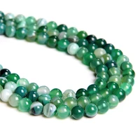 loose spacer green stripe agate beads for making bracelet necklace
