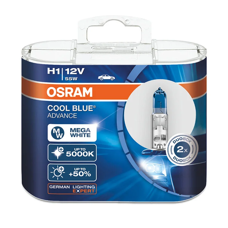 Лампа OSRAM для автомобильных фар 5000K 50% более яркие галогенные лампы H1 H3 H4/9003 H7 H9 H11
