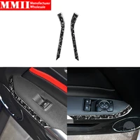 real carbon fiber for ford mustang 2015 2022 car windows lift panel frame decoration strips cover trim stickers car accessories