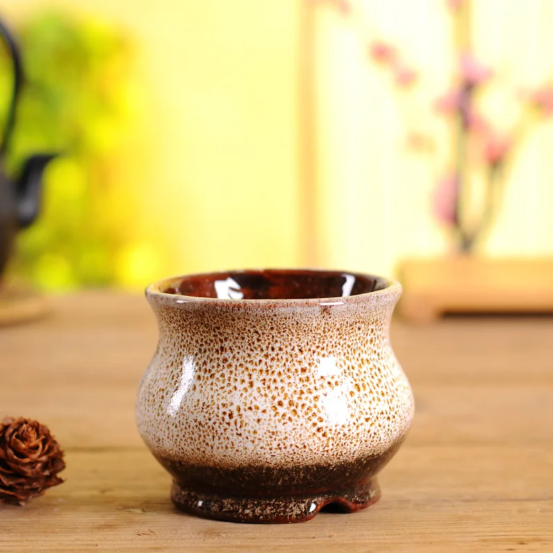 Цветочный горшок творческие горшки для растений Hand made простой цветной глазури