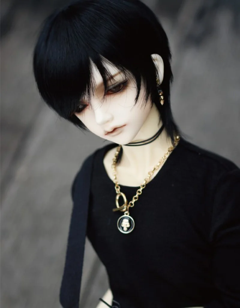 1/3 1/4 мода короткий стиль Bjd SD кукла черные парики для BJD куклы мужские крутые