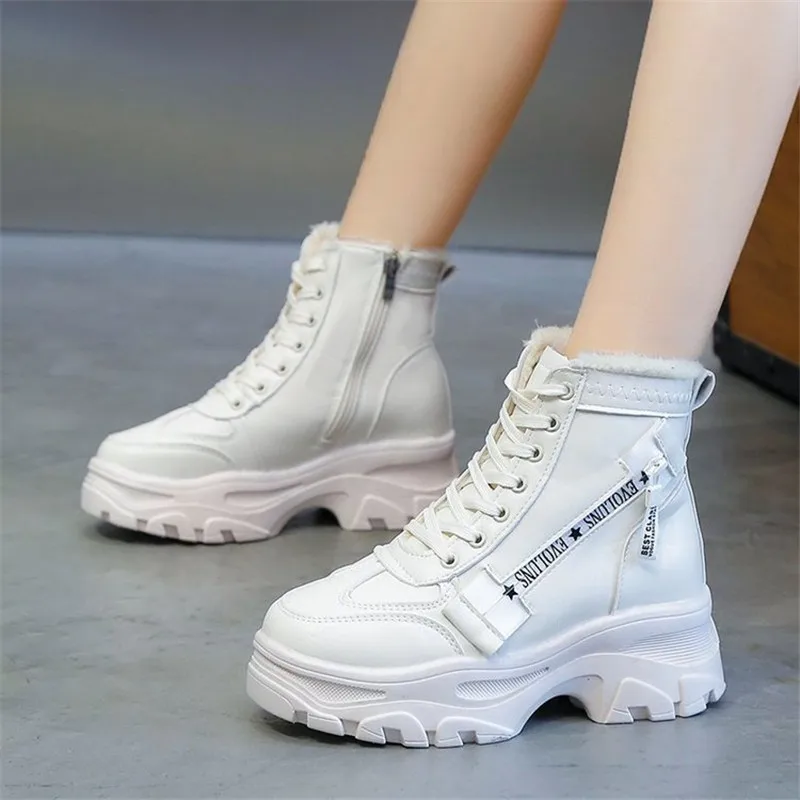 

Fashion Women Martin Boots Winter Warm Shoes 2021 New Thick Platform Female Short Boots Internal-increase Womans Ankle Booties