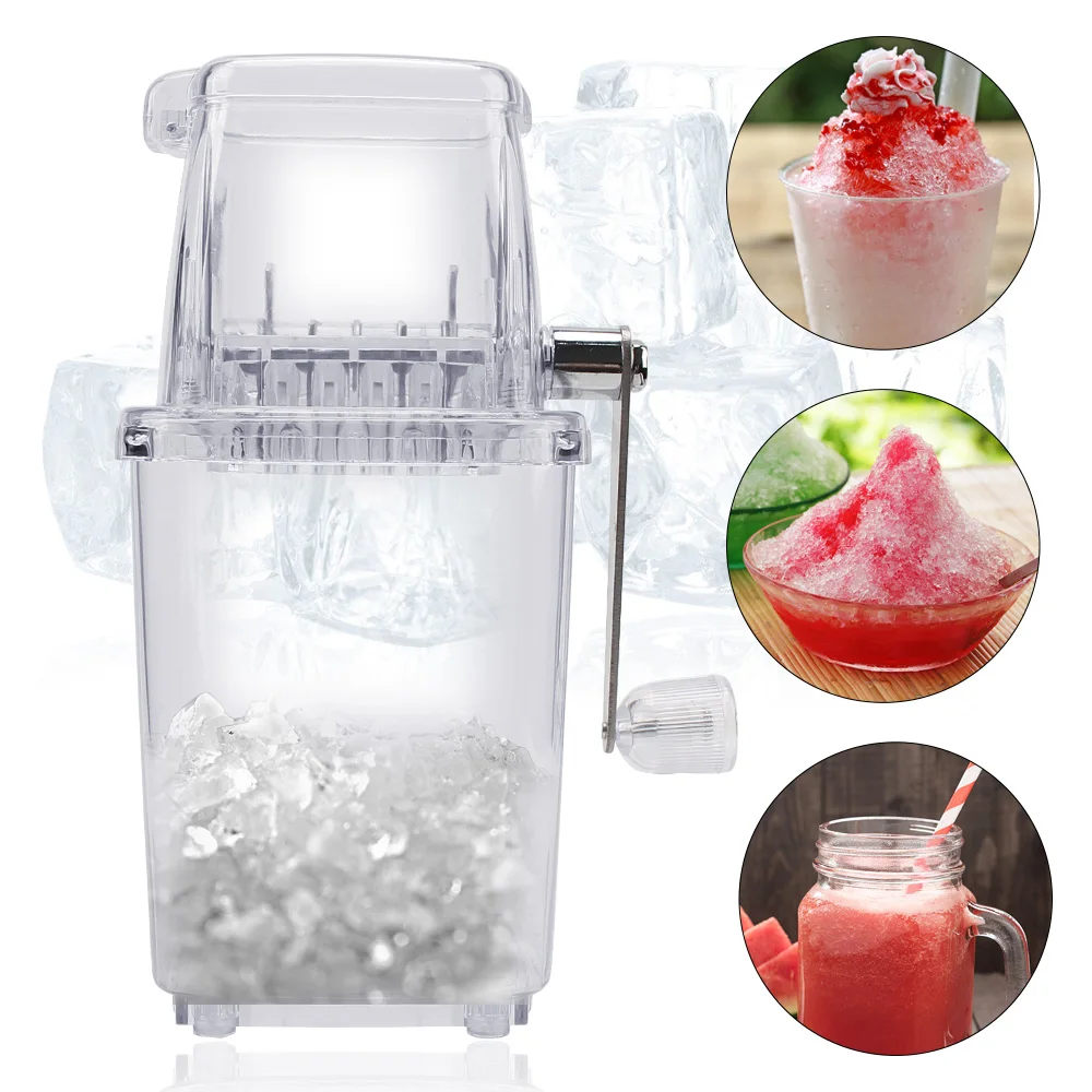 

Multi-function Ice Blenders Tools Crank Portable Manual Ice Crusher Transparent for Home Kitchen Bar Hand Shaved Ice Machine