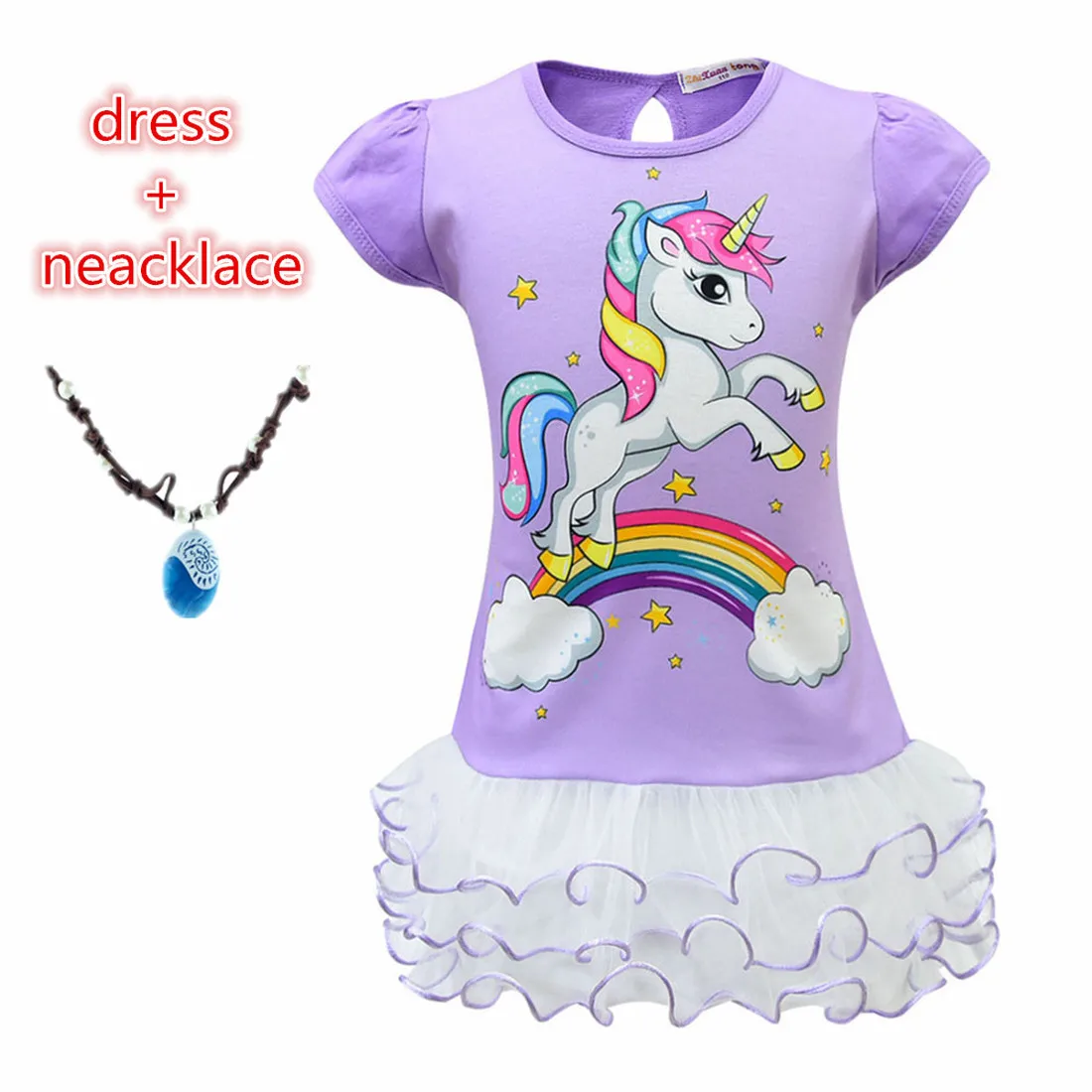 Новое летнее рождественское платье с единорогом для девочек костюмы на Хэллоуин