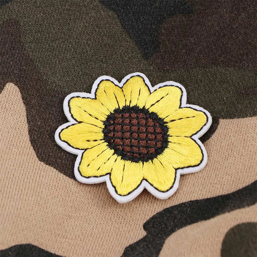 Подсолнух Дизайн Футболка вышитый патч странные вещи аппликация Железная На