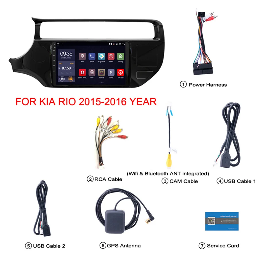 9 дюймов 2.5D IPS HD мультисенсорный экран Android 2016 2 Гб ОЗУ 32 ПЗУ NAVI для Kia RIO/K3 2015 с Bluetooth