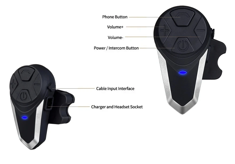 Bluetooth-интерком для шлема IPX7 BT 3 0 с FM-радио BTS3 1200 м | Автомобили и мотоциклы