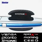 4 шт. наклейки на дверные ручки автомобиля из углеродного волокна для Kia Rio SportageR Stinger Venga Ceed Srento Soul Picanto Morning Stonic Niro